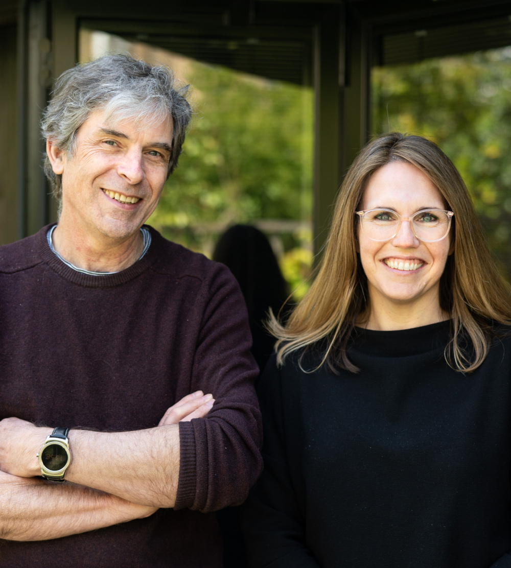 About: co-founders Kelli and Mark